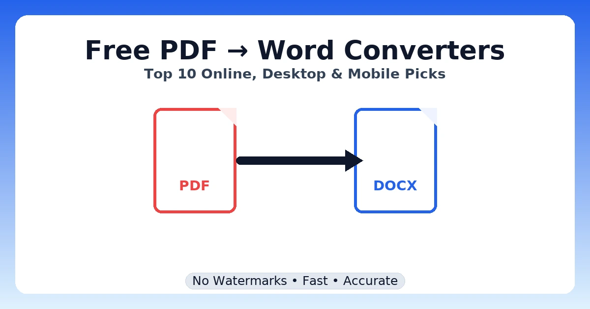 free PDF to Word converter — online & offline guide