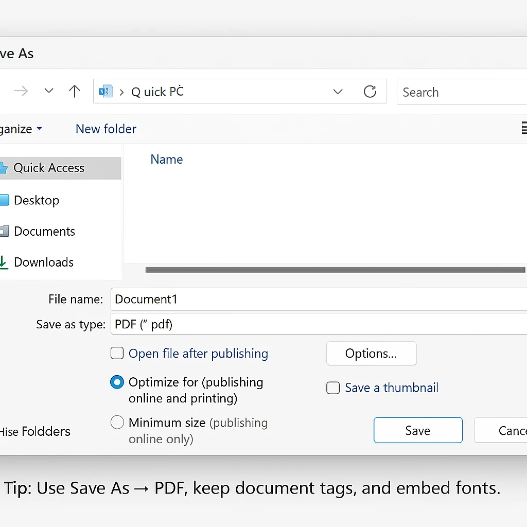 Checklist to convert Word to PDF without losing formatting
