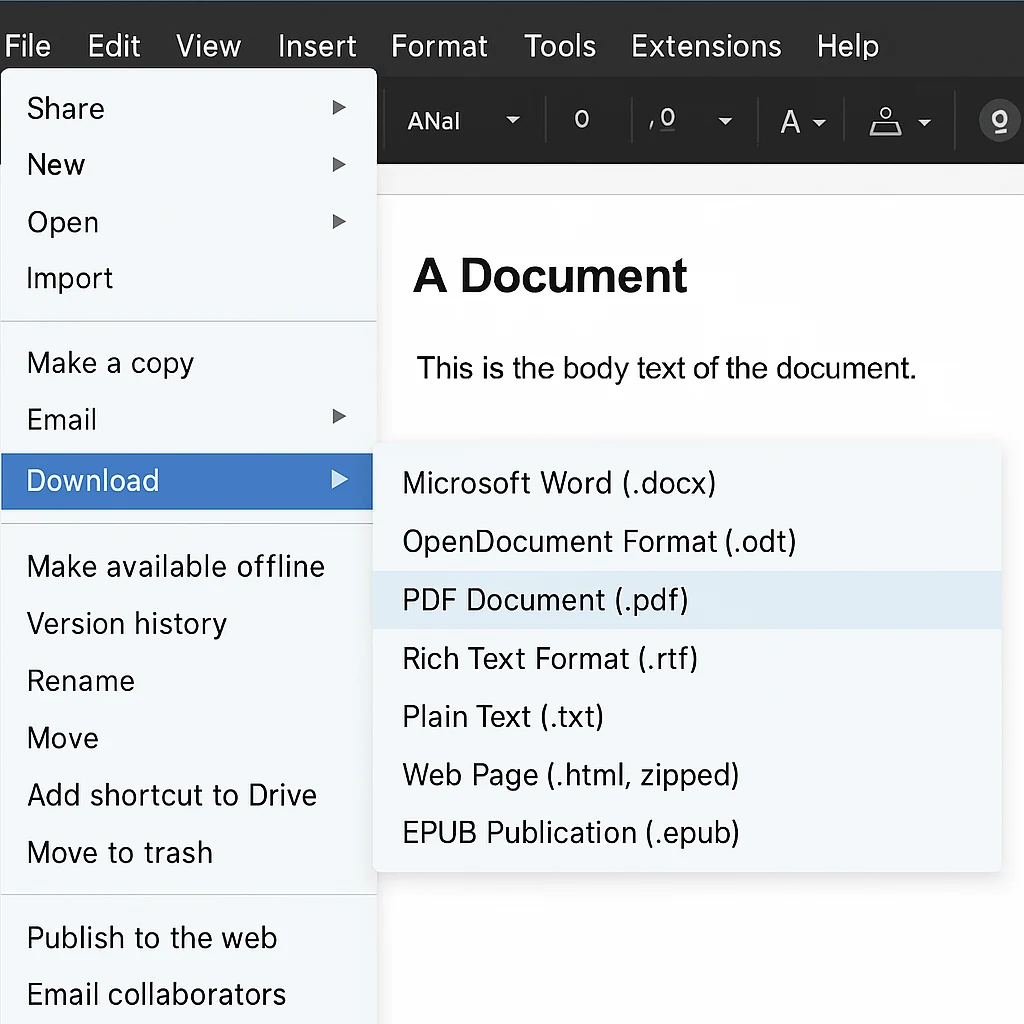 Word to PDF using Google Docs without formatting loss